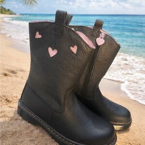 Dr. Martens Black and Pink Winter Boots